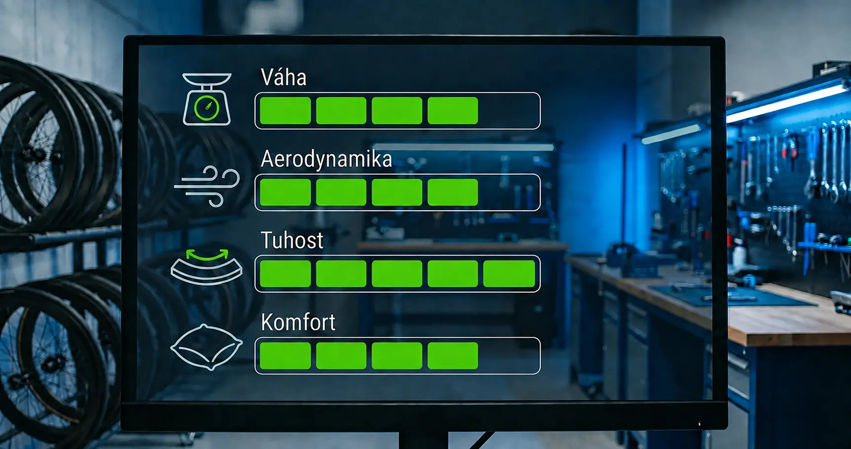 Tabulka s hodnocením kol Carbonix PULSE 45 Elite